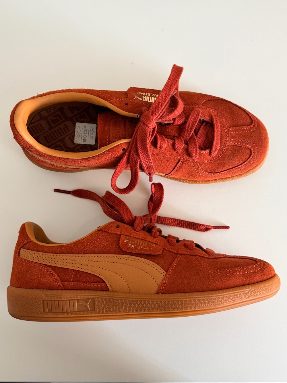 Puma Palermo Suede Sneakers in Rust Orange
